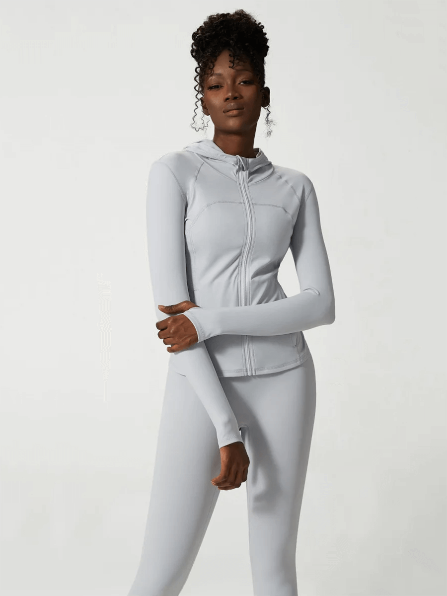 Versatile women's activewear set SF2080 in solid color, featuring a full-sleeve top, perfect for yoga, gym, running, and dancing.